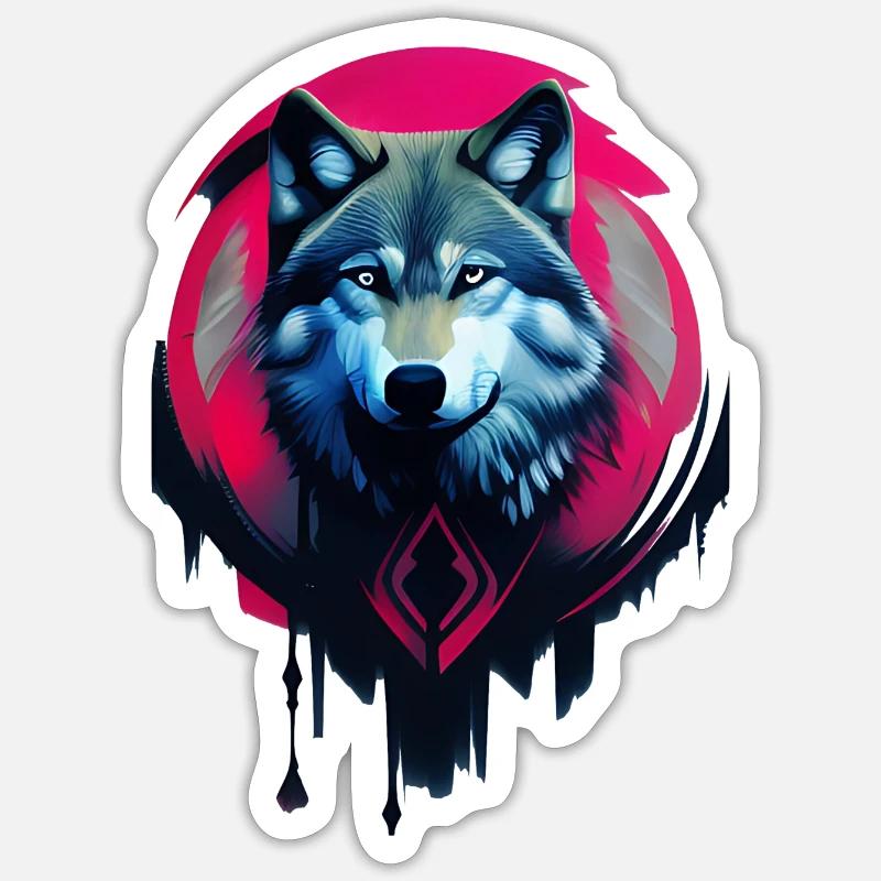 Wolf - Sticker Größe S (10 x 10 cm) - Mattweiß