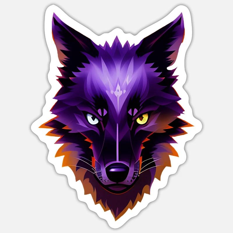 Wolf - Sticker Größe S (10 x 10 cm) - Mattweiß
