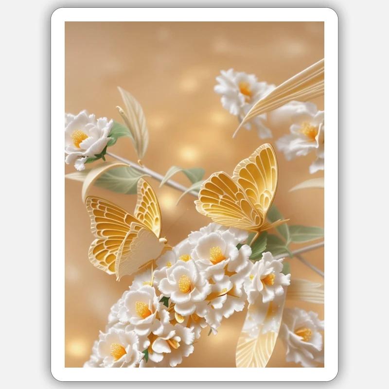 Effet papillon - Sticker taille S (10 x 10 cm) - blanc mat