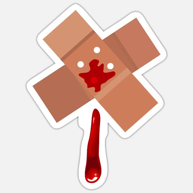 Wounded - Sticker size S (10 x 10 cm) - white matte