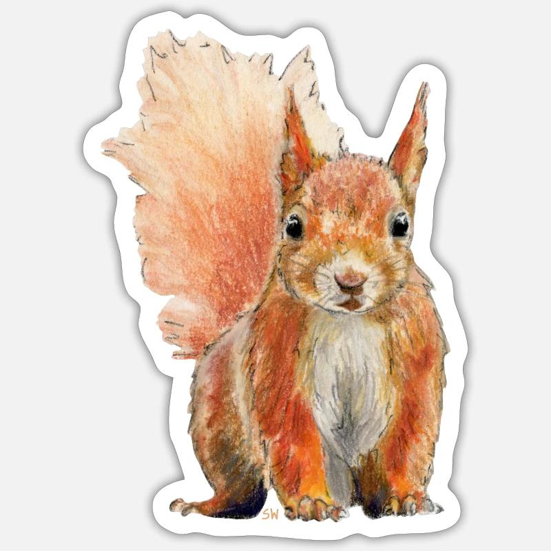 Eichhörnchen Sticker Größe S (10 x 10 cm)
