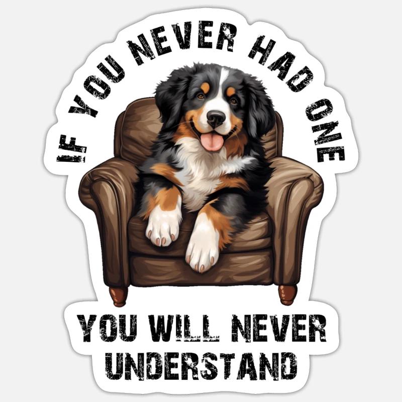 Bouvier bernois - Sticker taille S (10 x 10 cm) - blanc mat