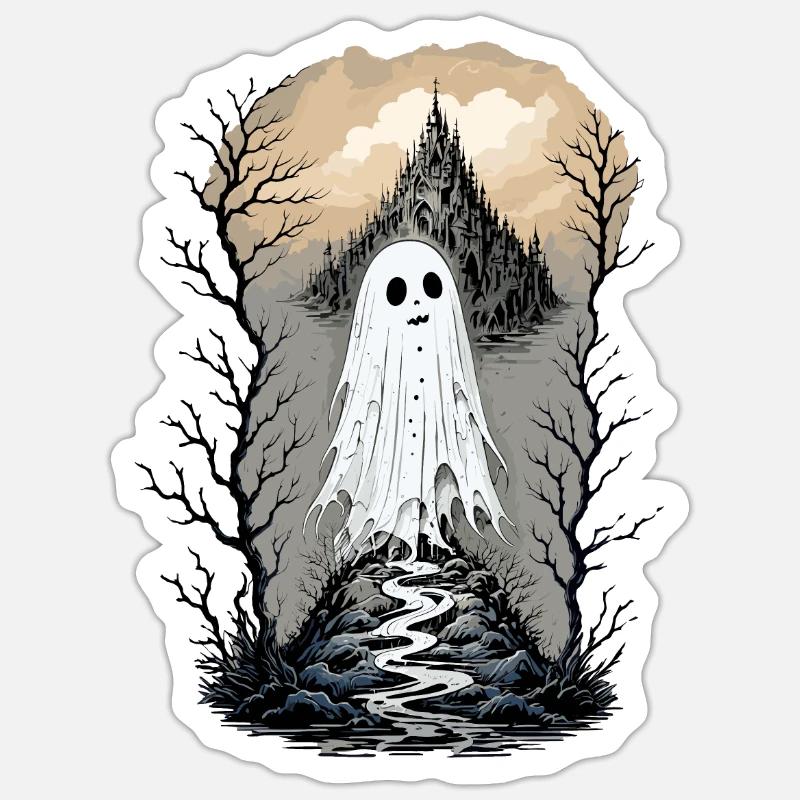 Haunted Path - Sticker size S (10 x 10 cm) - white matte