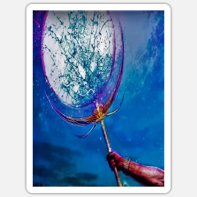 Blauer Traumfänger Netz Sticker Größe S (10 x 10 cm)