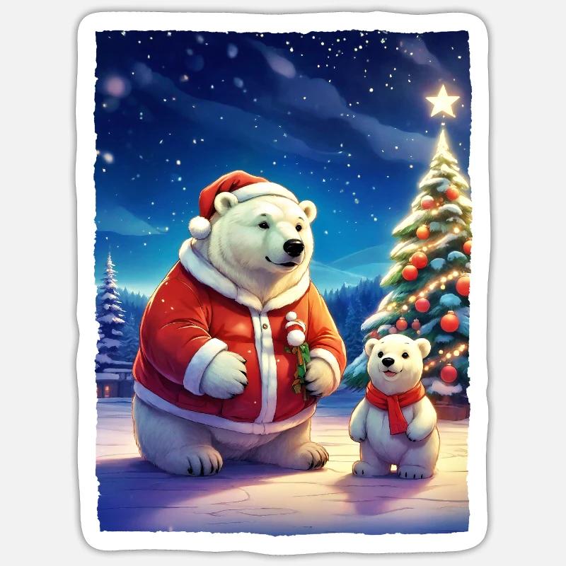 Weihnachten Eisbär 1.4 - Sticker Größe S (10 x 10 cm) - Mattweiß