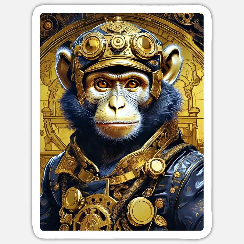 Steampunk Monkey 1.4 Sticker size S (10 x 10 cm)