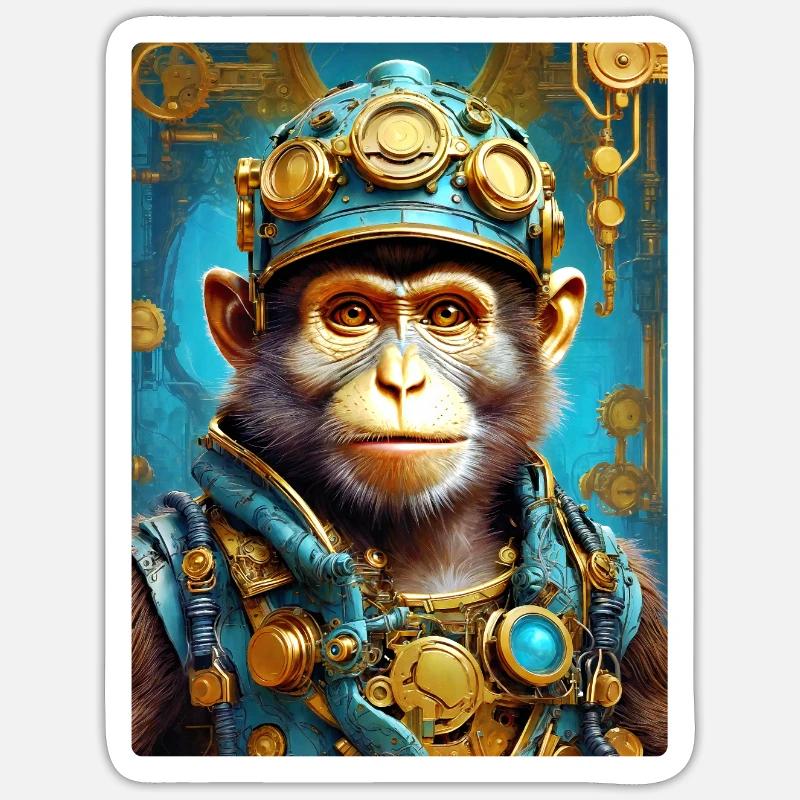 Steampunk Monkey 1.12 Sticker size S (10 x 10 cm)