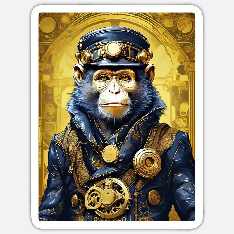 Steampunk Monkey 1.10 Sticker size S (10 x 10 cm)