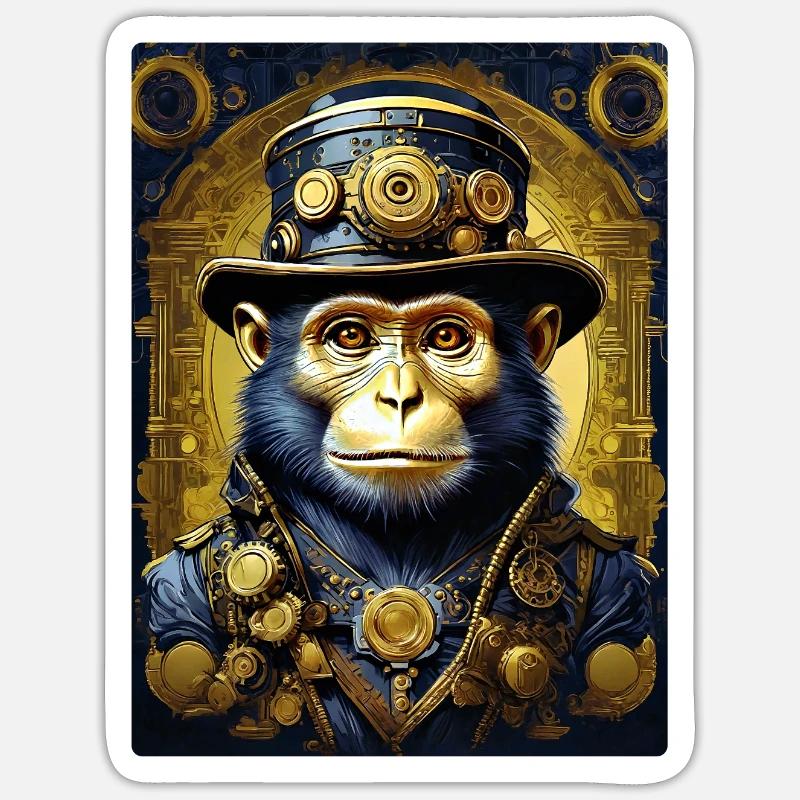 Steampunk Monkey 1.9 Sticker size S (10 x 10 cm)