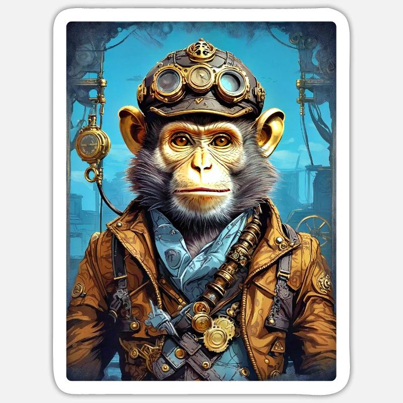 Steampunk Monkey 1.7 Sticker size S (10 x 10 cm)