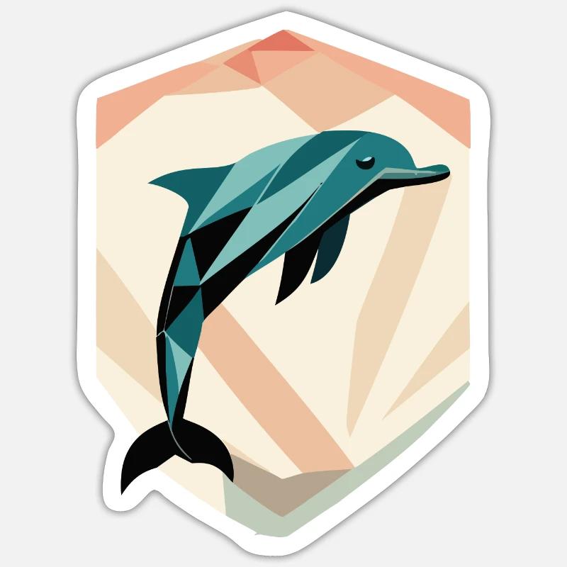 Delfin - Sticker Größe S (10 x 10 cm) - Mattweiß