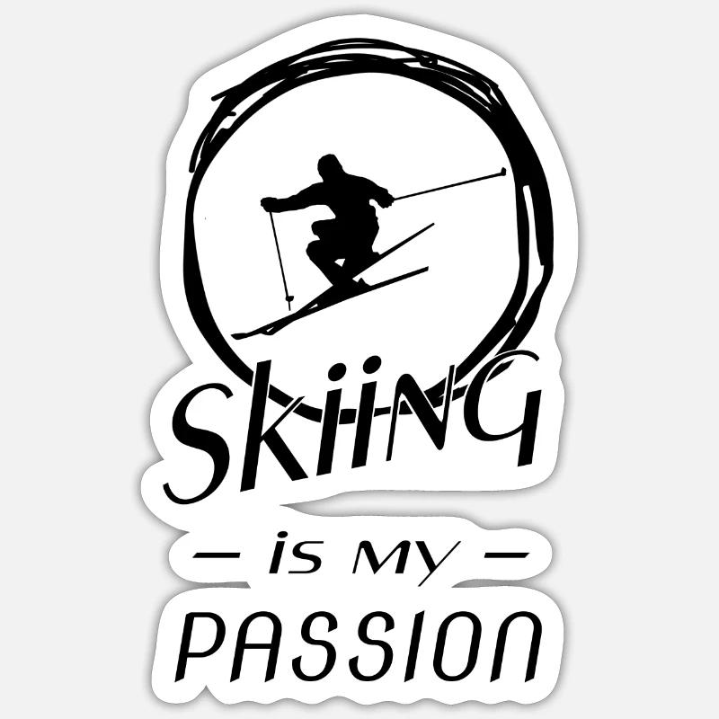 Skiing - Sticker Größe S (10 x 10 cm) - Mattweiß
