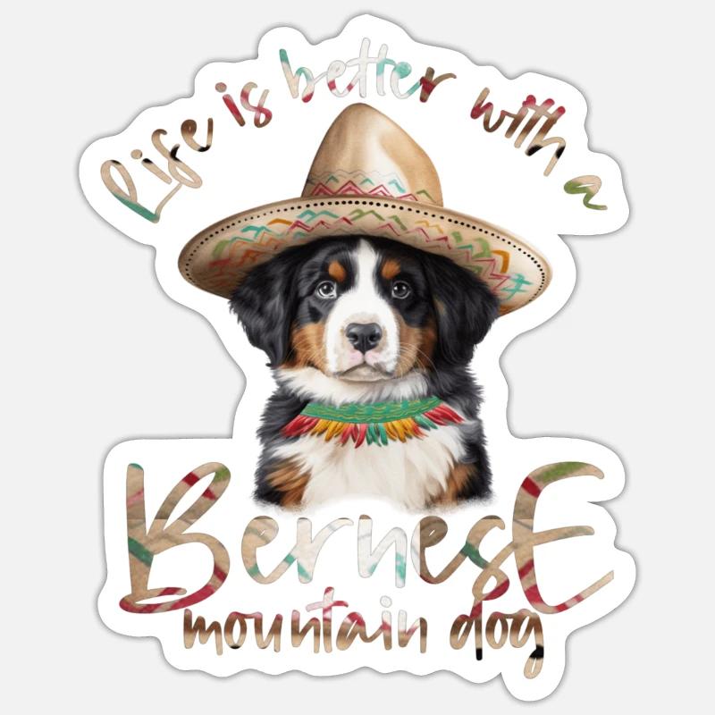 Bouvier bernois - Sticker taille S (10 x 10 cm) - blanc mat
