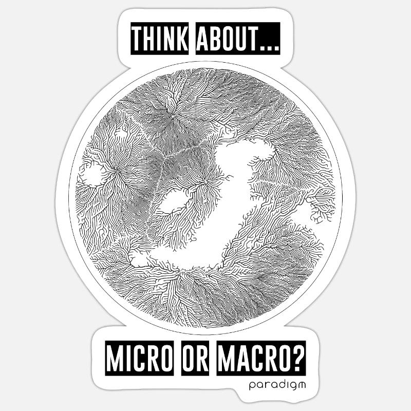 Micro or Macro - Black Sticker Größe S (10 x 10 cm)