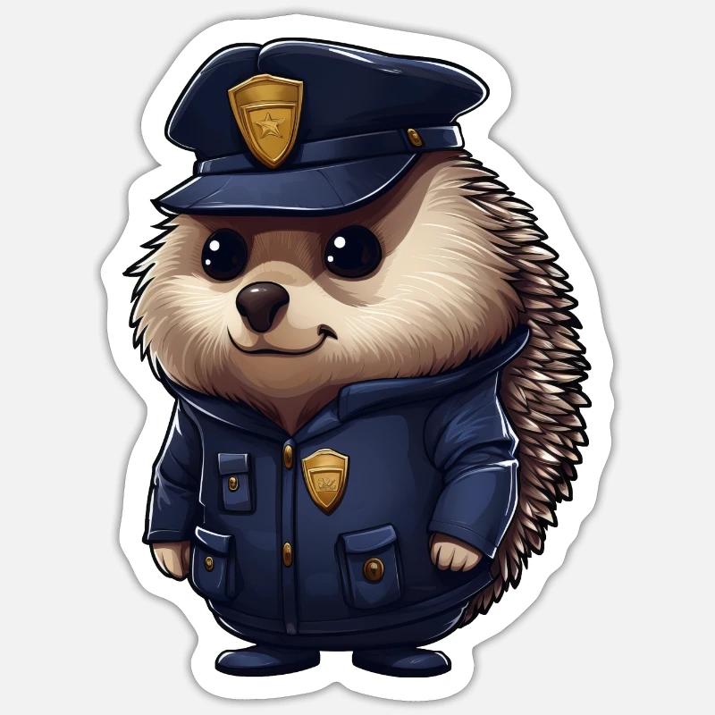 Igel Polizei Sticker Größe S (10 x 10 cm)