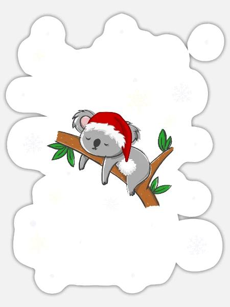 Wake me up when its Christmas! Koala - Sticker Größe S (10 x 10 cm) - Mattweiß