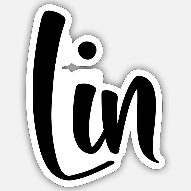 Name - Lin - Sticker Größe S (10 x 10 cm) - Mattweiß
