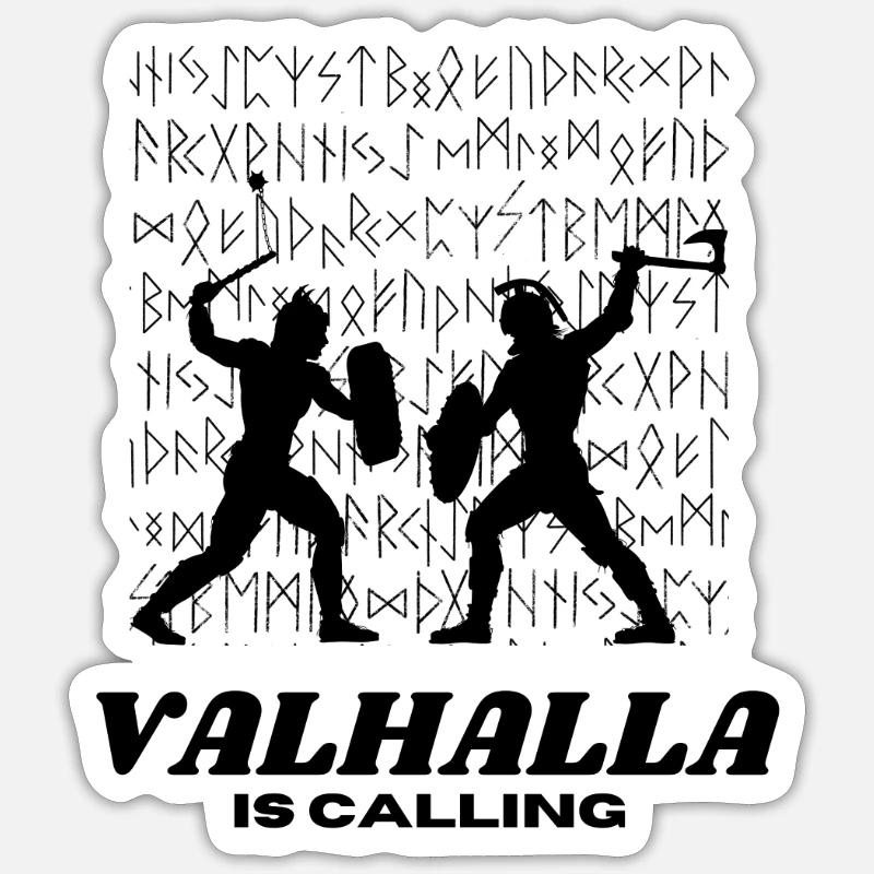 Viking Valhalla is calling - Sticker Größe S (10 x 10 cm) - Mattweiß