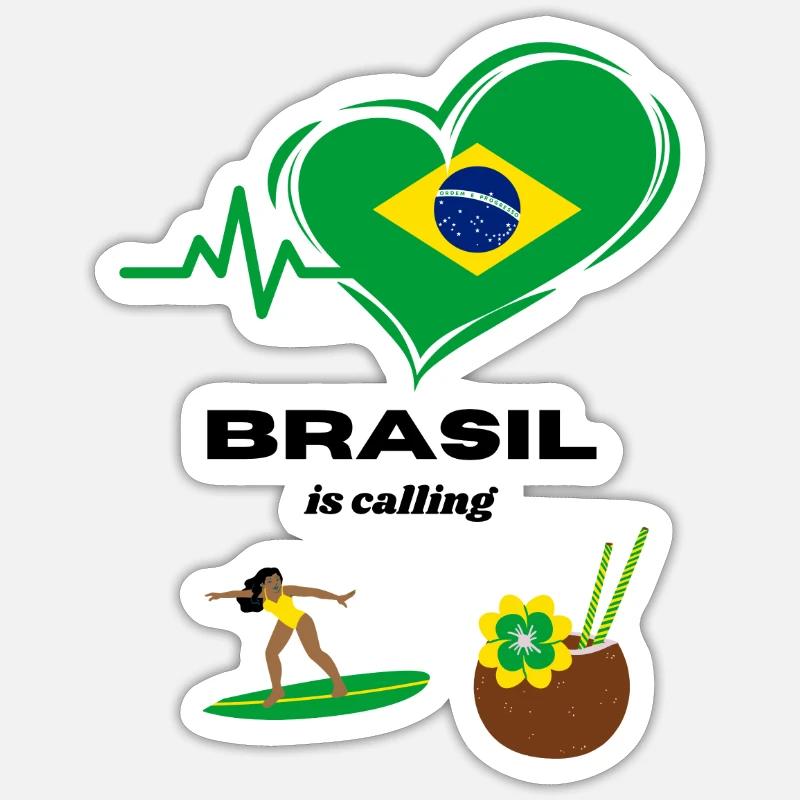 Brasil is calling! Sticker size S (10 x 10 cm)
