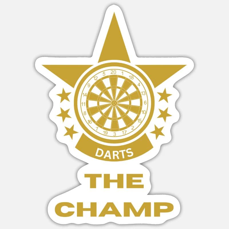 Champion de fléchettes - Sticker taille S (10 x 10 cm) - blanc mat
