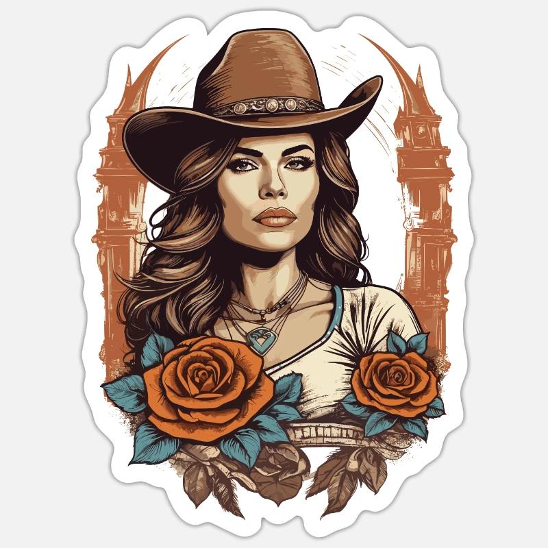 Fille de l’Ouest Sticker taille S (10 x 10 cm)