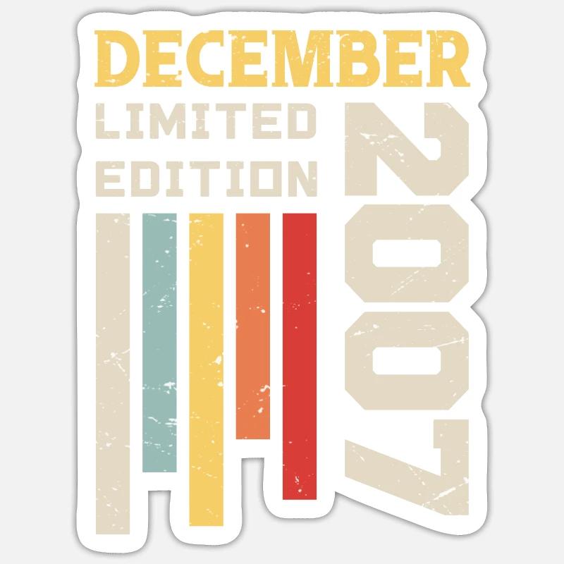 Décembre 2007 - Cadeau anniversaire Décembre 2007 - Sticker taille S (10 x 10 cm) - blanc mat