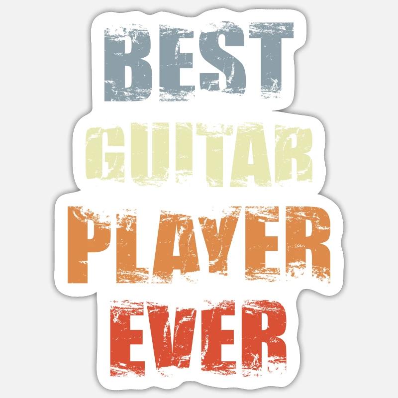 Guitariste Bast - Sticker taille S (10 x 10 cm) - blanc mat