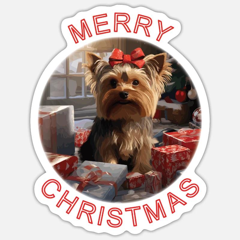 Yorkshire Terrier - Sticker Größe S (10 x 10 cm) - Mattweiß