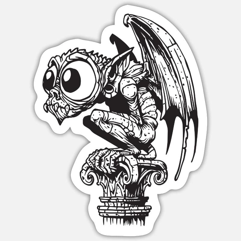 Gargoyle - Sticker taille S (10 x 10 cm) - blanc mat