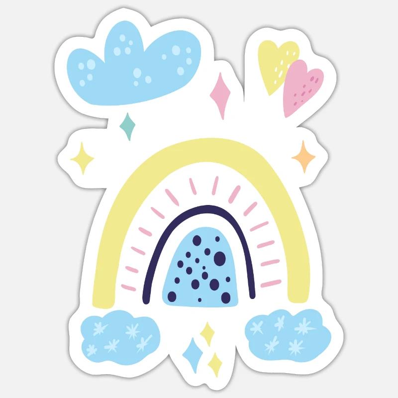 Pastel Rainbow Dreamscape - Sticker size S (10 x 10 cm) - white matte