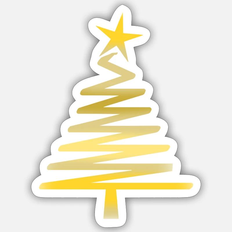 Noël doré - Sticker taille S (10 x 10 cm) - blanc mat