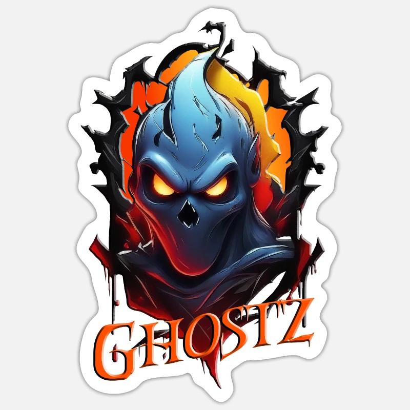 Ghostz - Sticker Größe S (10 x 10 cm) - Mattweiß