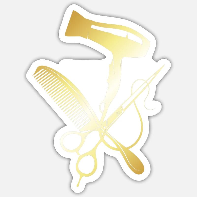 coiffeur, coiffeuse, salon de coiffure Sticker taille S (10 x 10 cm)