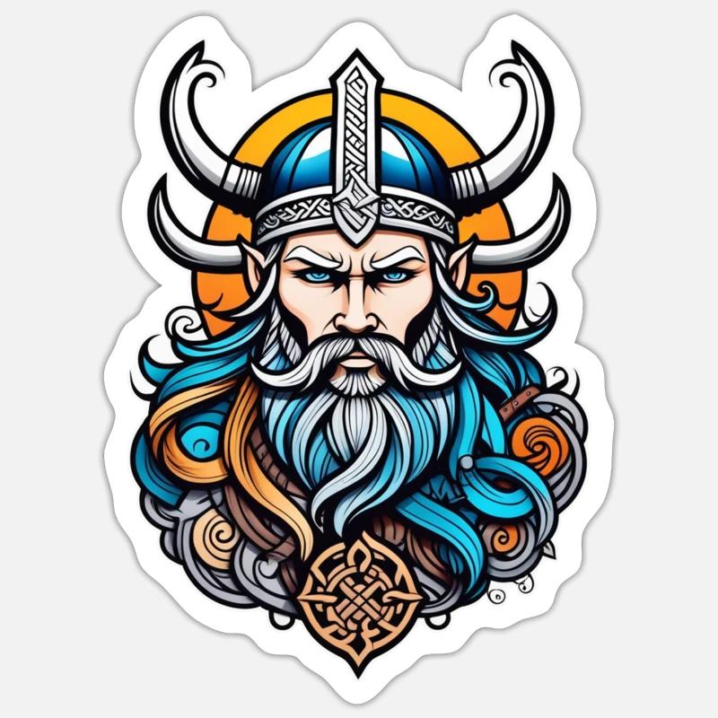 Wikinger Odin Thor Walhalla Sticker Größe S (10 x 10 cm)