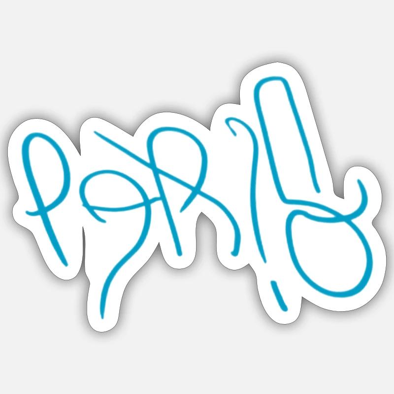 Light Blue Paris Sticker - Sticker size S (10 x 10 cm) - white matte