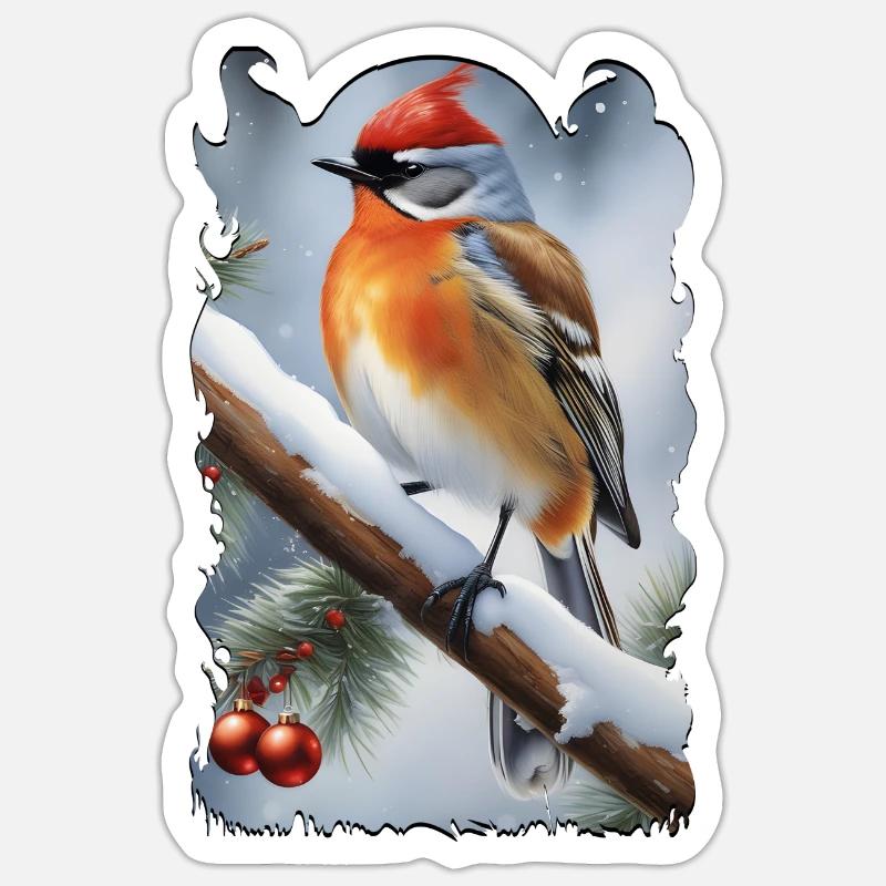 Weihnachtsvogel 1 Sticker Größe S (10 x 10 cm)