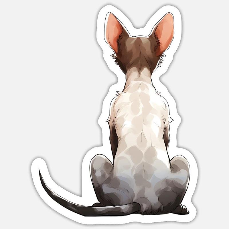 Cornish Rex - Sticker Größe S (10 x 10 cm) - Mattweiß
