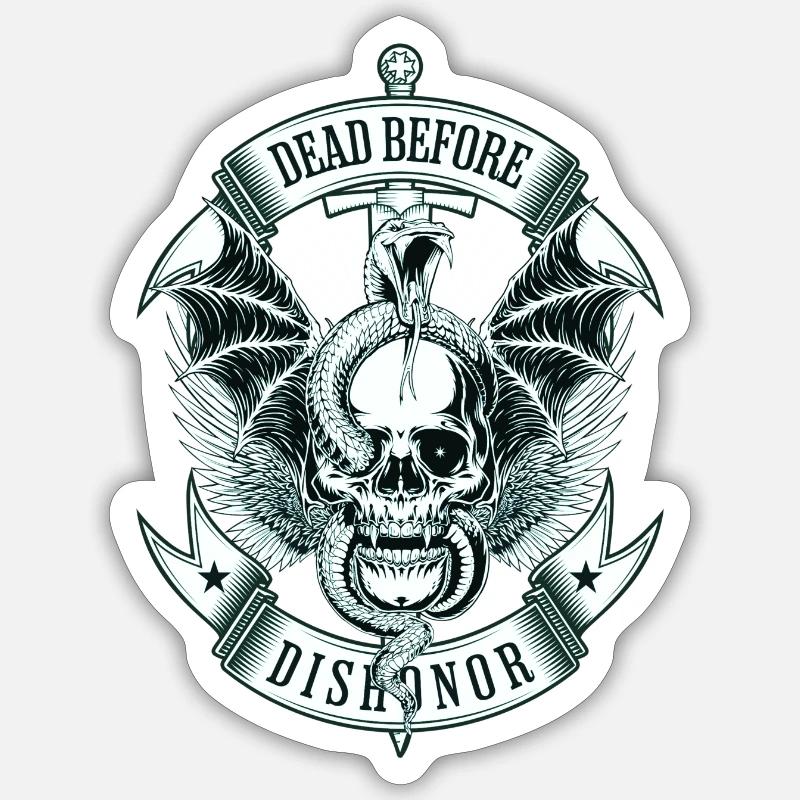 DEAD BEFORE DISHONOR - Sticker Größe S (10 x 10 cm) - Mattweiß