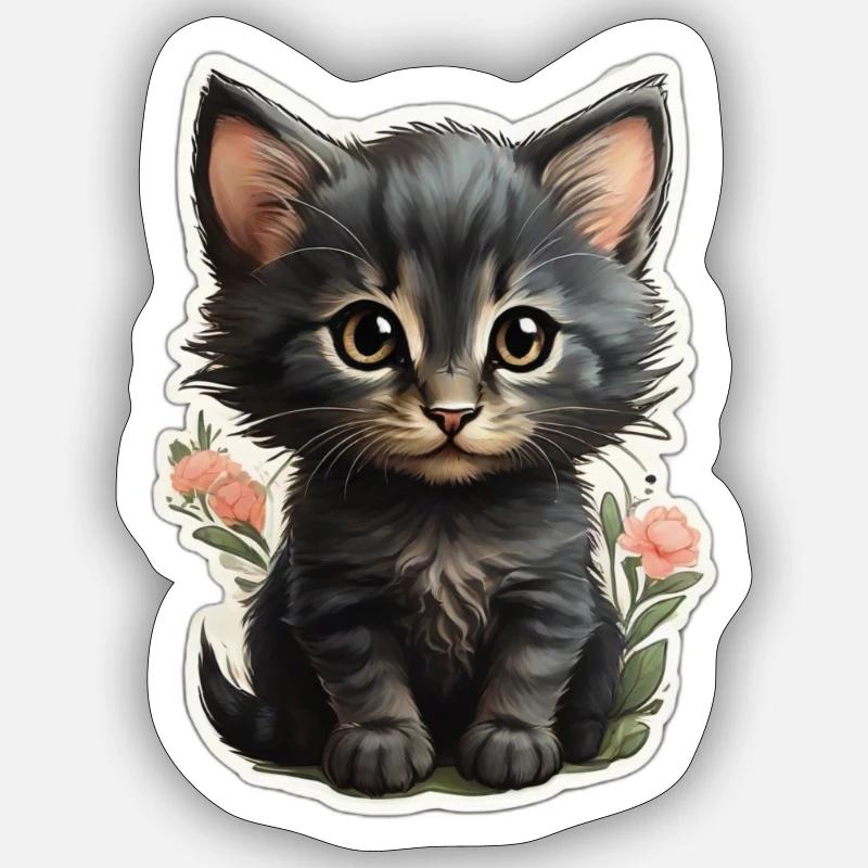 Cuddly Kitten Sticker Sticker size S (10 x 10 cm)
