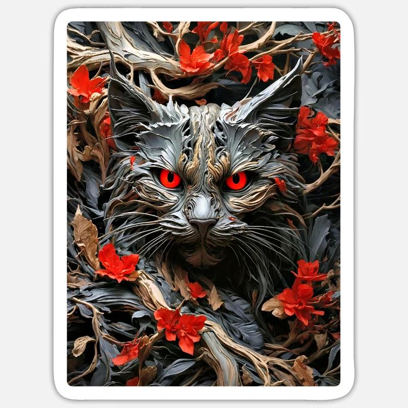 Spooky Plants Cat 1.2 - Sticker size S (10 x 10 cm) - white matte
