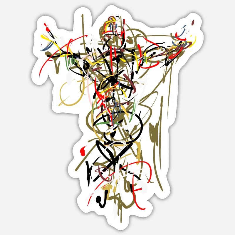 abstrakt - Sticker Größe S (10 x 10 cm) - Mattweiß