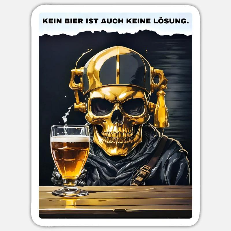 Bier Experte Skull 1.7 Sticker Größe S (10 x 10 cm)