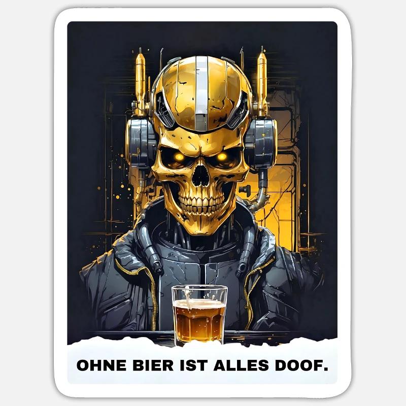 Bier Experte Skull 1.10 Sticker Größe S (10 x 10 cm)