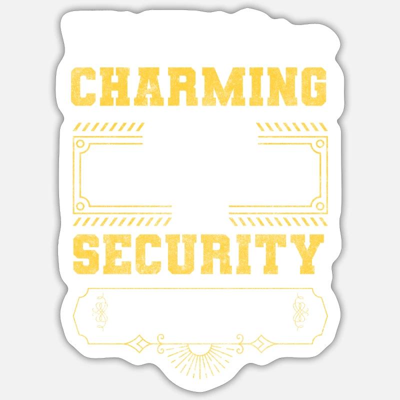 Wachmann Sicherheitsdienst Arbeit Aufpassen - Sticker Größe S (10 x 10 cm) - Mattweiß