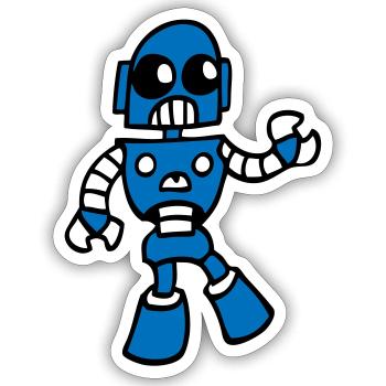 AI robot - Sticker size S (10 x 10 cm) - white matte - Front