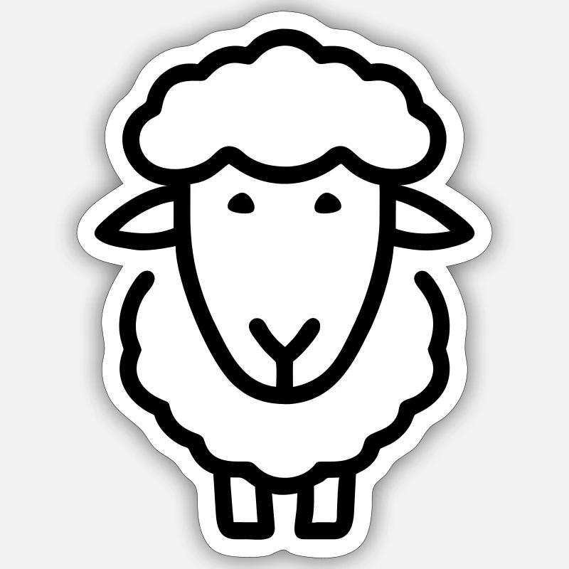 Schaf - Sticker Größe S (10 x 10 cm) - Mattweiß
