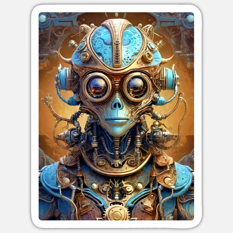 Steampunk Alien 1.20 - Sticker size S (10 x 10 cm) - white matte