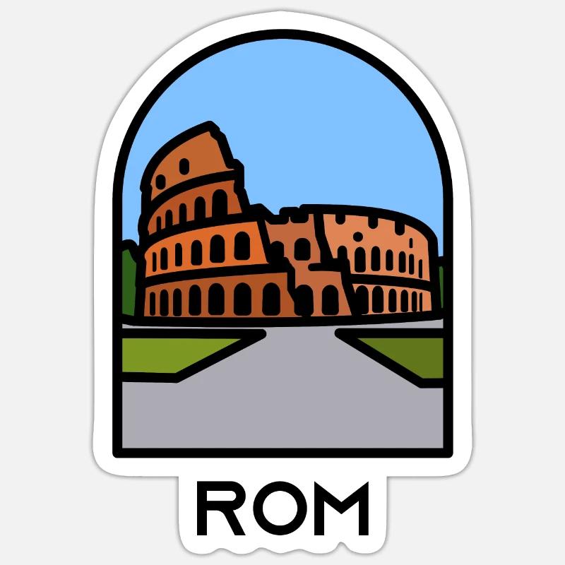 Rome - Colisée - Sticker taille S (10 x 10 cm) - blanc mat