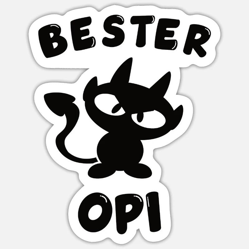 cooles bester Opi Design - Sticker Größe S (10 x 10 cm) - Mattweiß