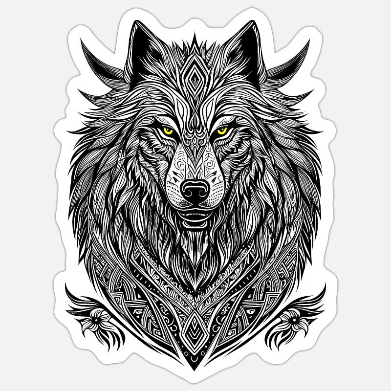 White Wolf - Sticker size S (10 x 10 cm) - white matte
